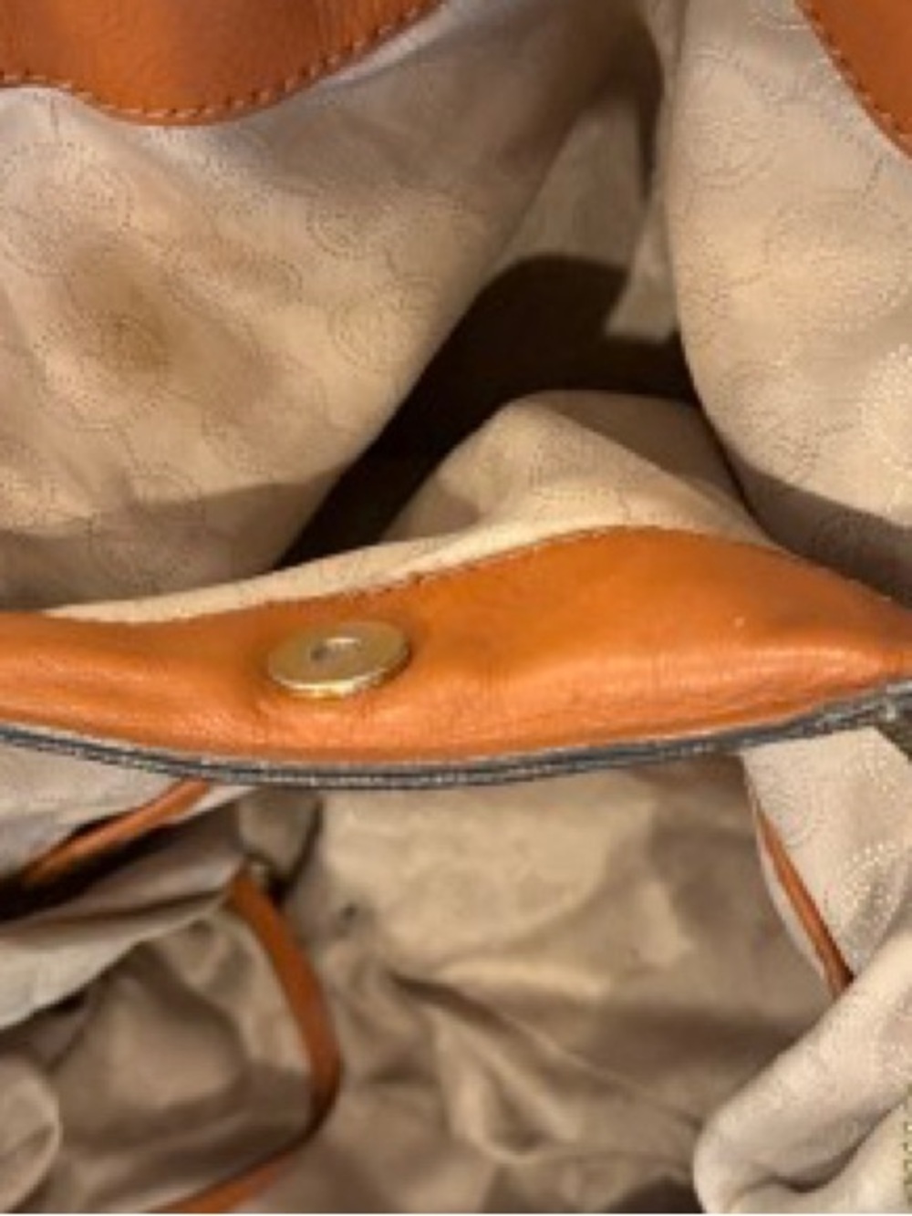 Michael Kors Brown MK Logo Hobo Bag with Lots of Pockets Needs zipper pull - Picture 5 of 15